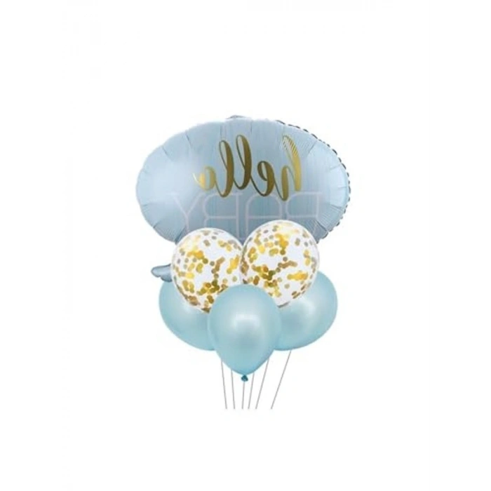 Hoş Geldin Bebek Balon Seti - Blue Party Temalı Süslemeler