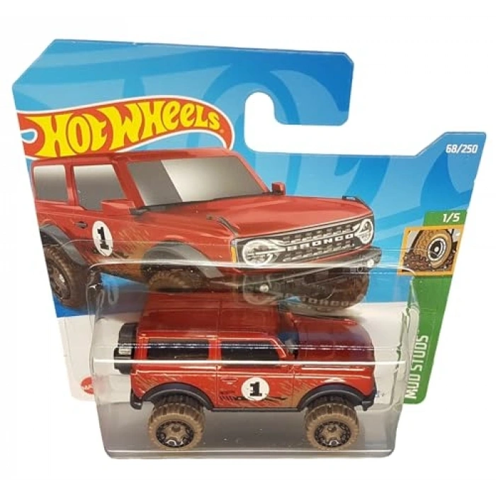 Hot Wheels - ´21 Ford Bronco - Mud Studs 1/5 - HCW91 - Short Card - Arazi aracı - kırmızı - Mattel 2022