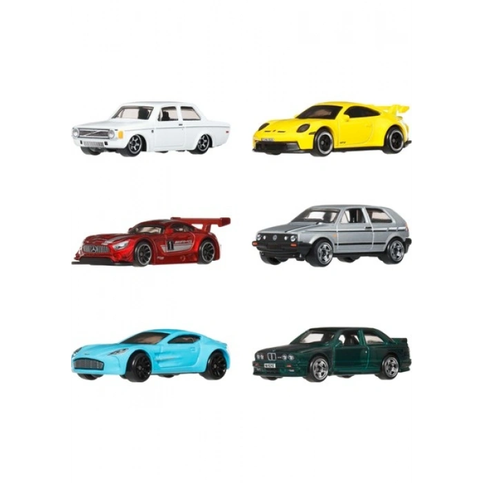 Hot Wheels 6lı Euro Style Seti, 1:64 Ölçekli Metal Oyuncak Arabalar (Stiller Çeşitlilik Gösterebilir) JLB25