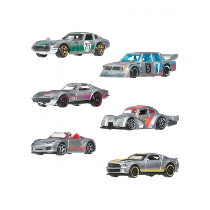 Hot Wheels® 6lı Zamac Araç Seti, 1:64 Ölçekli Metal Oyuncak Arabalar JLB26