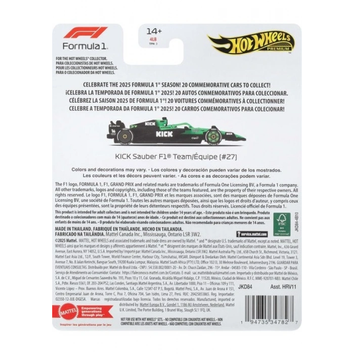 Hot Wheels® F1 - Sauber (Hulkenberg) JKD84