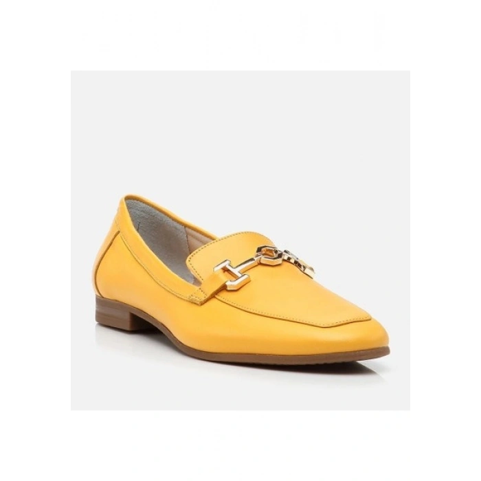 Hotiç 01AYH268520A350 Hakiki Deri Hardal Kadın Loafer