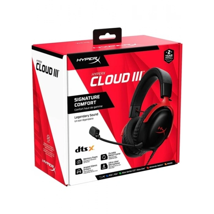 HyperX Cloud III Kırmızı Siyah Kablolu Oyuncu Kulaklığı 727A9AA