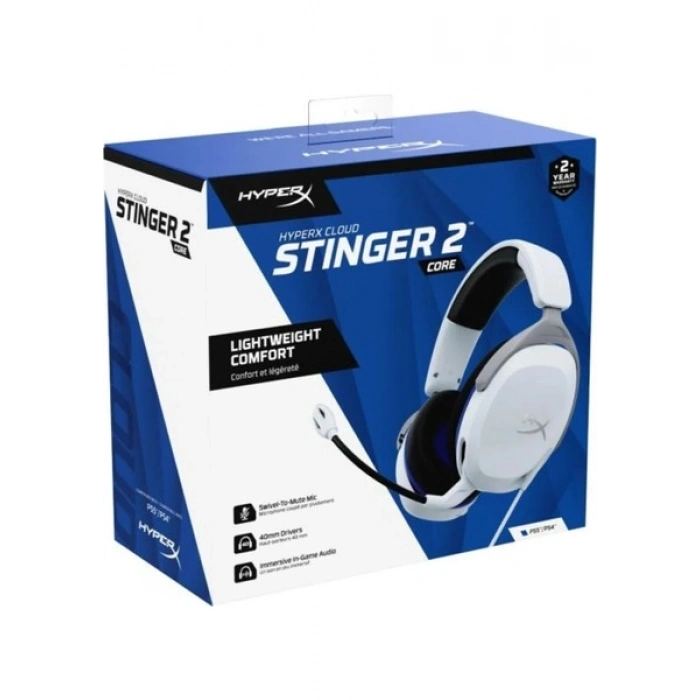 HyperX Cloud Stinger 2 Core Kablolu Oyuncu Kulaklığı 6H9B5AA Beyaz Renk ve Konforlu Materyal