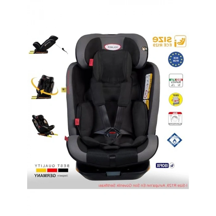 I-Size 0-36kg Oto Koltuğu, 360° Dönebilir ve Isofix Uyumlu Konforlu Tasarım