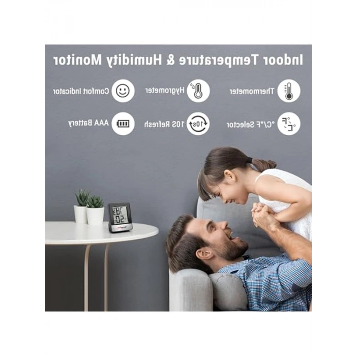 İç Mekan için 2 Parça Dijital Higrometre ve Termometre
