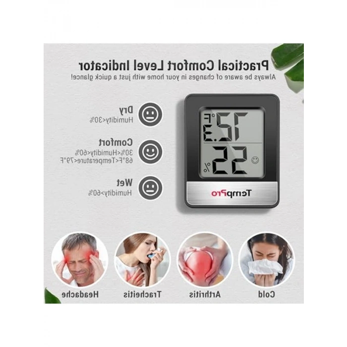 İç Mekan için 2 Parça Dijital Higrometre ve Termometre