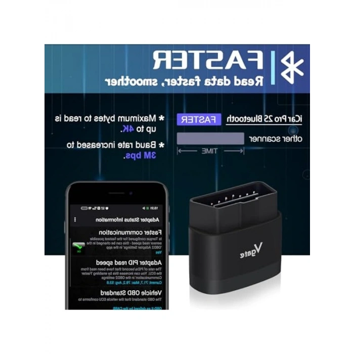 iCar Pro 2S Bluetooth 5.2 OBD2 Araç Tarama Aracı, iPhone, Android ve Windows için
