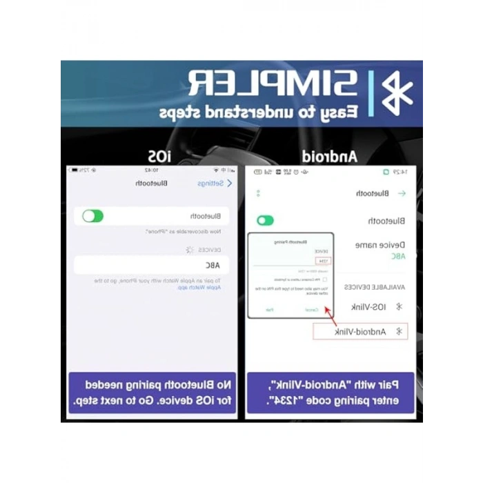 iCar Pro 2S Bluetooth 5.2 OBD2 Araç Tarama Aracı, iPhone, Android ve Windows için