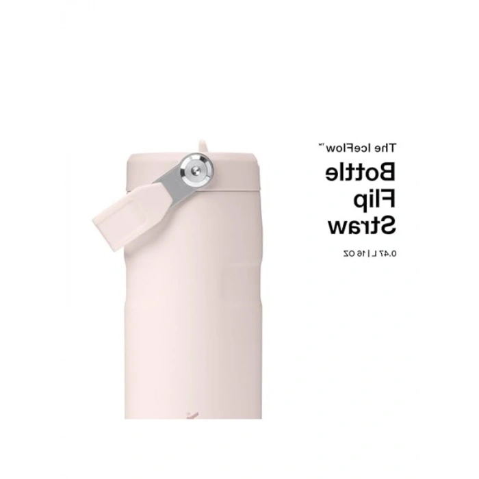 IceFlow™ Aerolight™ Flip Straw 2.0 Pipetli Su Şişesi, 0.47 L, Pembe Kuvars (Rose Quartz)