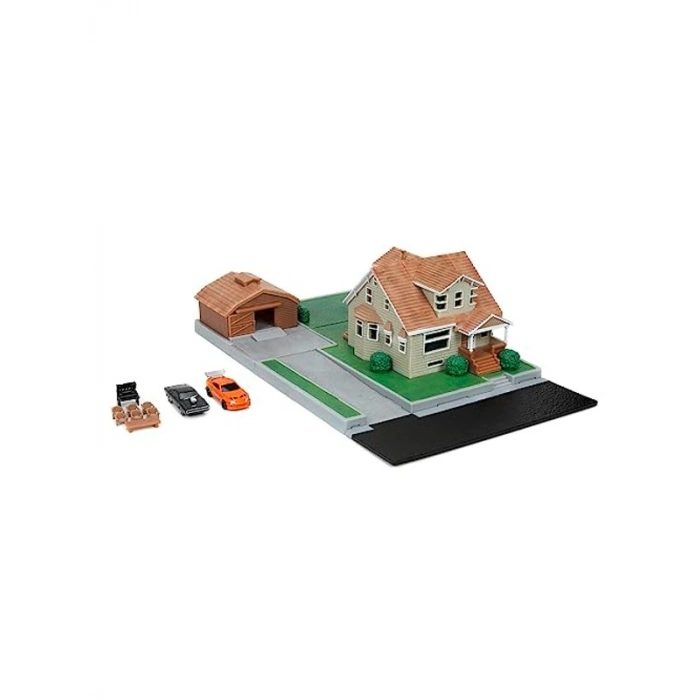 İki Adet Döküm Araba ile Hızlı ve Öfkeli Diorama Seti