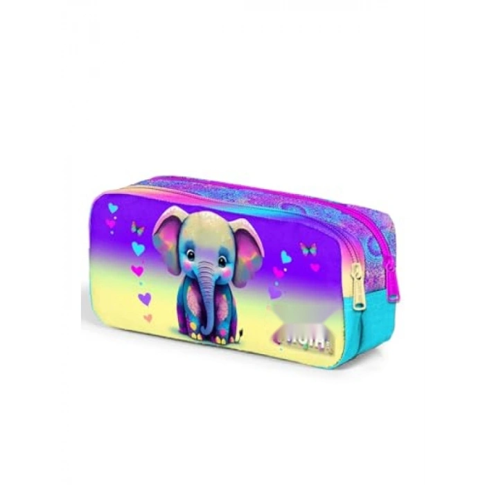 İki Bölmeli Fermuarlı Kalem Çantası