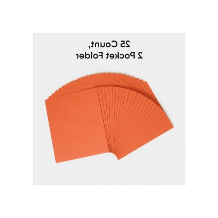 İki Cepli Ağır Klasör - Turuncu, Mektup Boyutu, 25 Adet