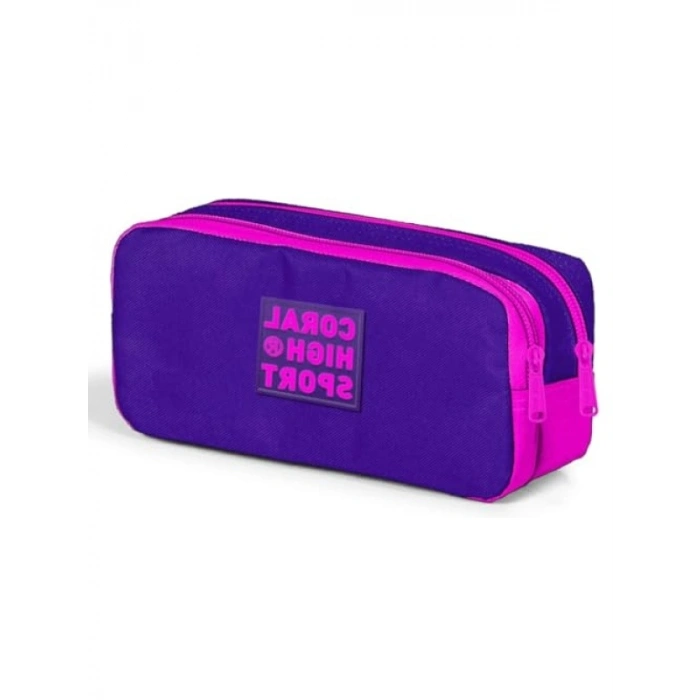 İki Gözlü Mor-Pembe Kalem Çantası