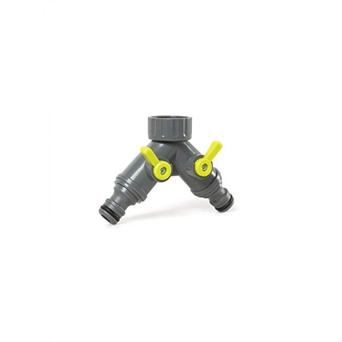 İki Hortum Çıkışlı Musluk Adaptörü, Vana ile