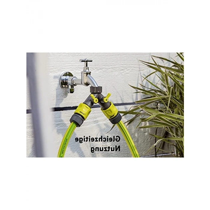 İki Hortum Çıkışlı Musluk Adaptörü, Vana ile