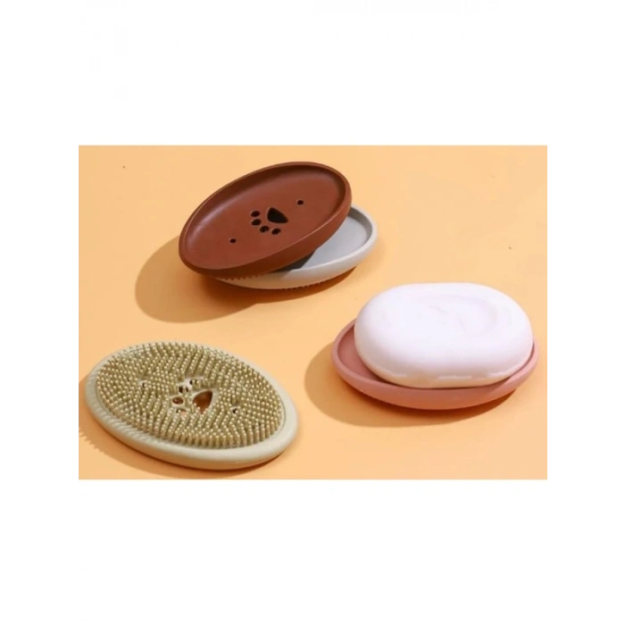 İki İşlevli Silikon Sabunluk ve Fırça Seti