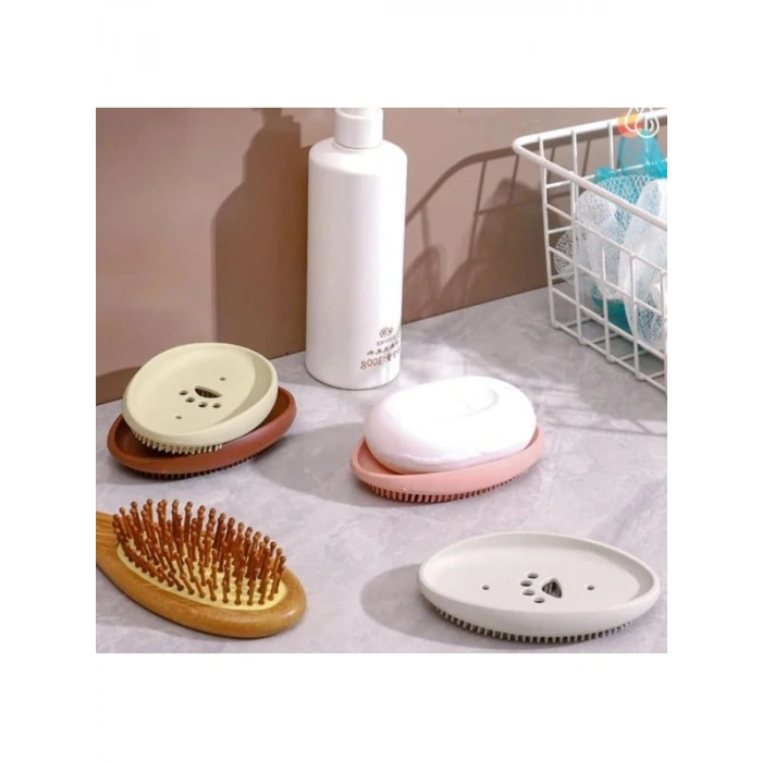 İki İşlevli Silikon Sabunluk ve Fırça Seti