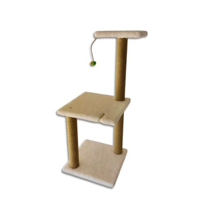 İki Katlı Beyaz Kedi Tırmalama Tahtası, 86 cm