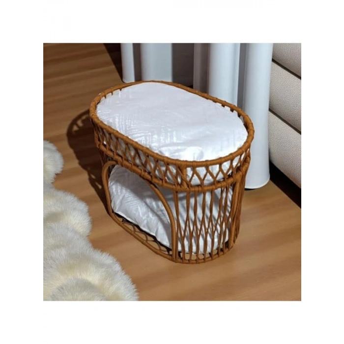 İki Katlı Modern Kedi Yatağı, Rahat ve Şık Kahverengi Tasarım