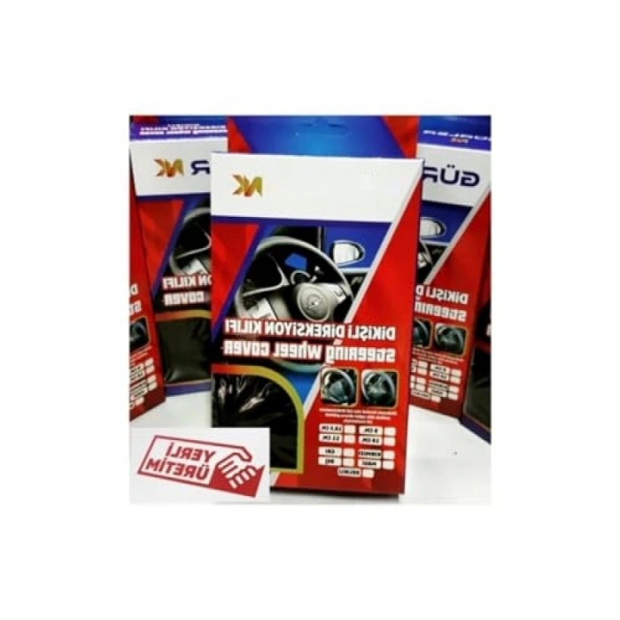 İki Renkli Direksiyon Kılıfı - Gri-Siyah