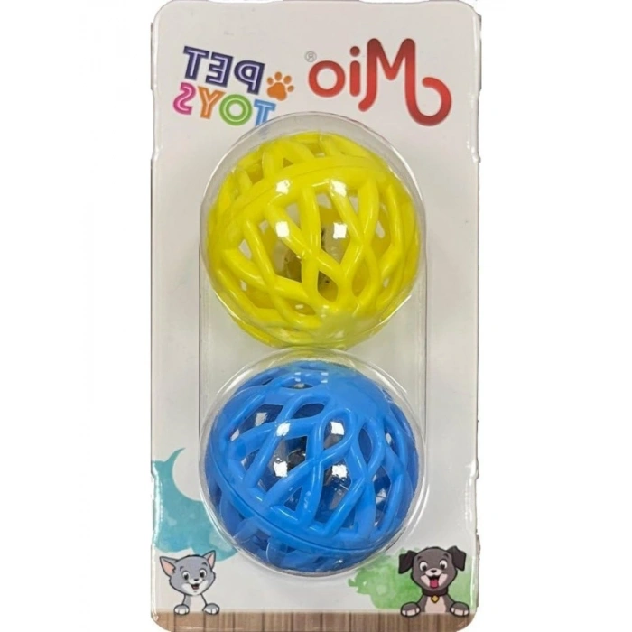 İkili Asetatlı Klasik Top, 3.8 cm, Eğlenceli Kedi Oyuncağı