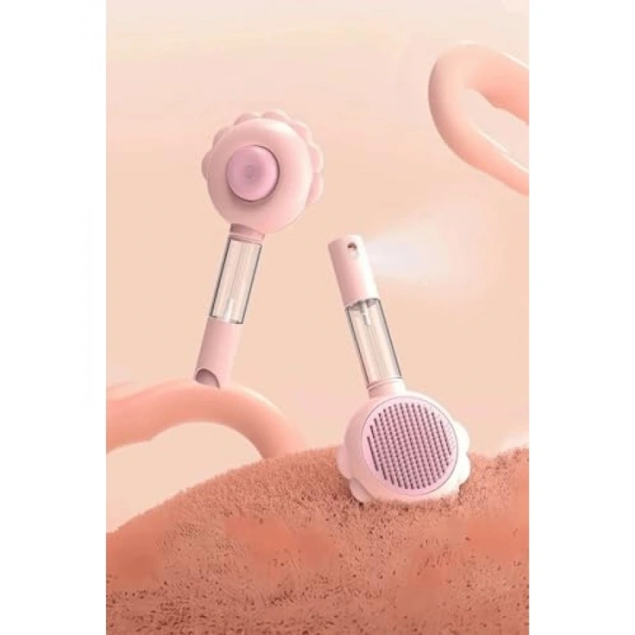 İkili Basmalı Telli Su Spreyli Evcil Hayvan Fırçası