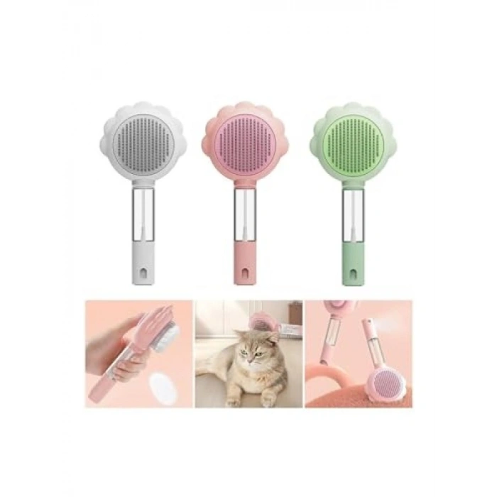 İkili Basmalı Telli Su Spreyli Evcil Hayvan Fırçası