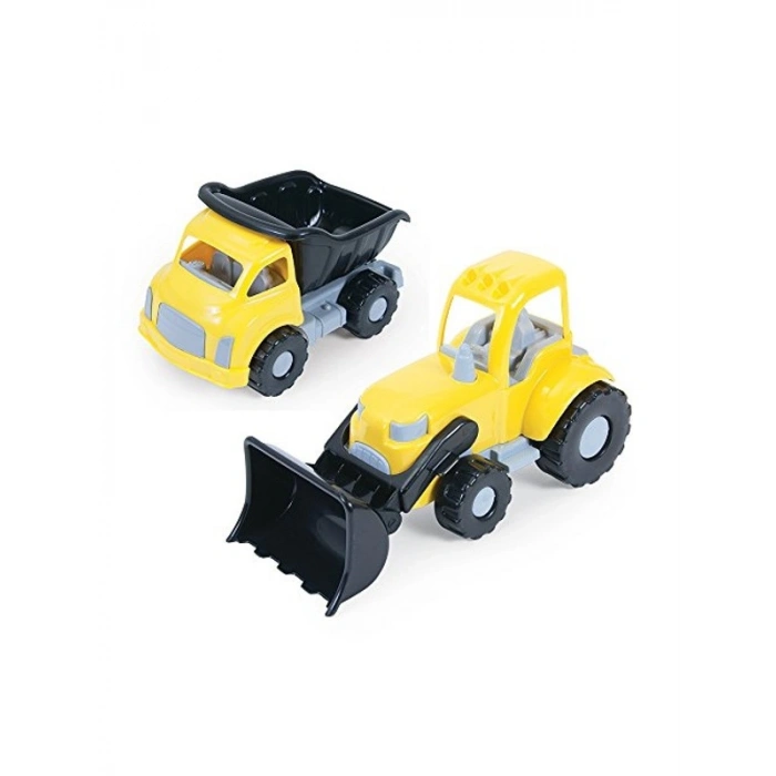 İkili Kamyon-Dozer Seti - Dolu Jumbo Modeli