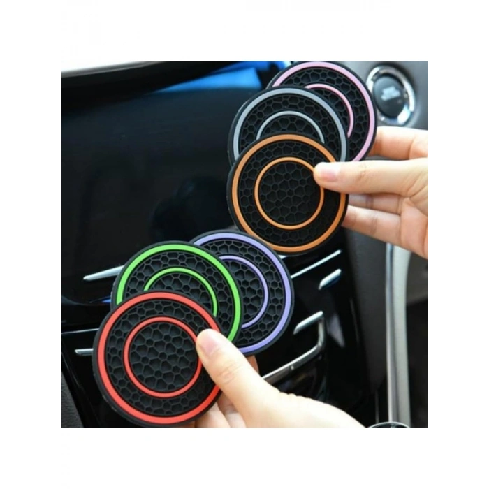 İkili Set Araba İçi İçecek Tutucu Mat, Kaymaz Taban