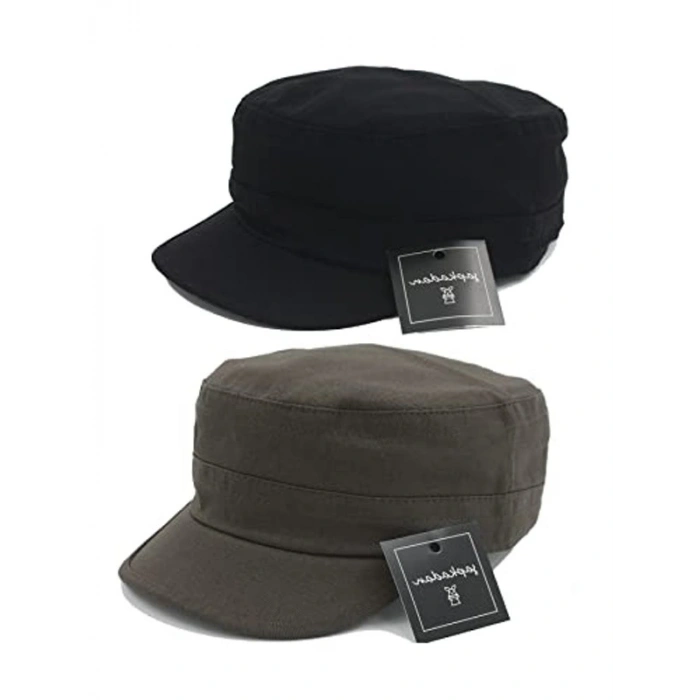 İkili Set Şapka, Siyah ve Haki Renk, Unisex Tasarım