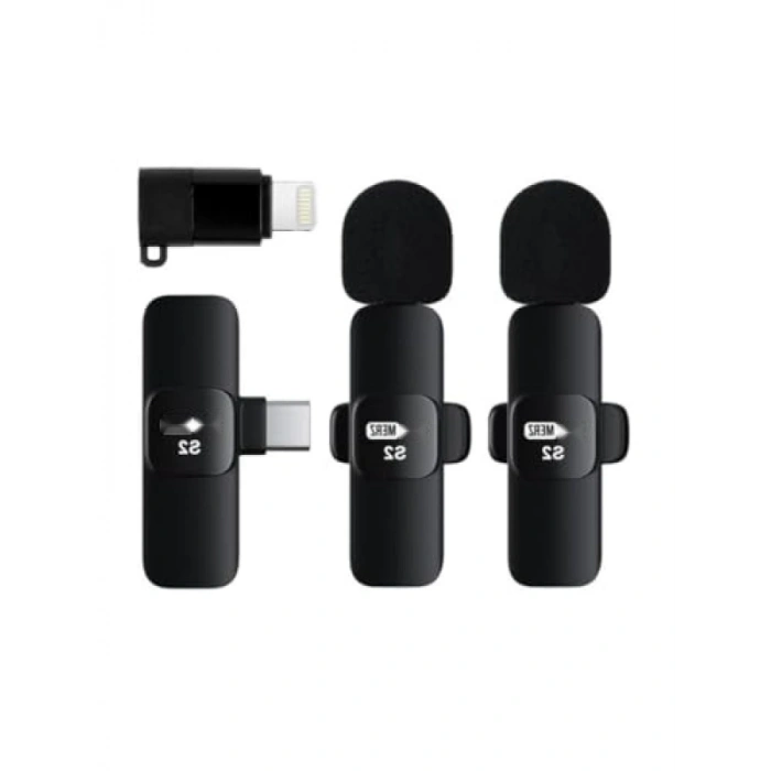 İkili Yaka Kablosuz Mikrofon Seti