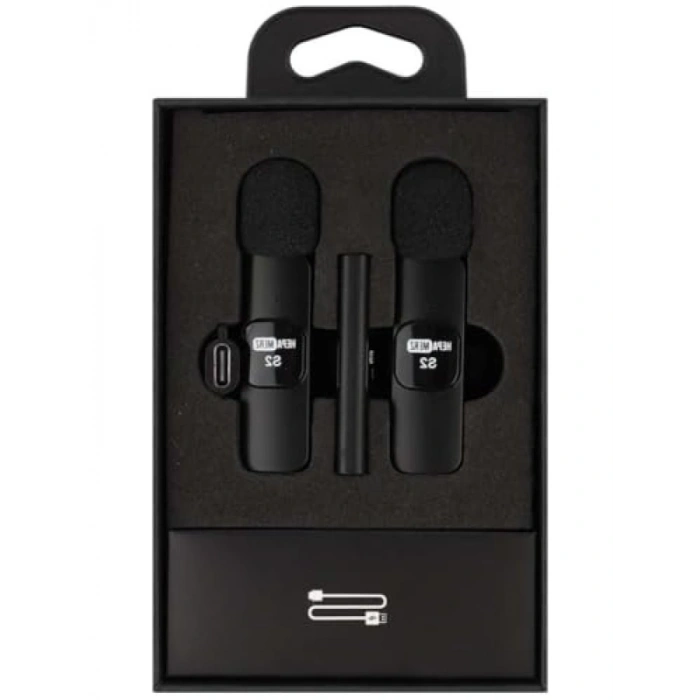 İkili Yaka Kablosuz Mikrofon Seti