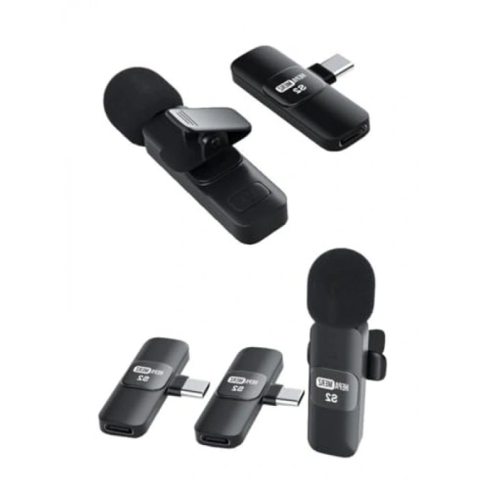 İkili Yaka Kablosuz Mikrofon Seti