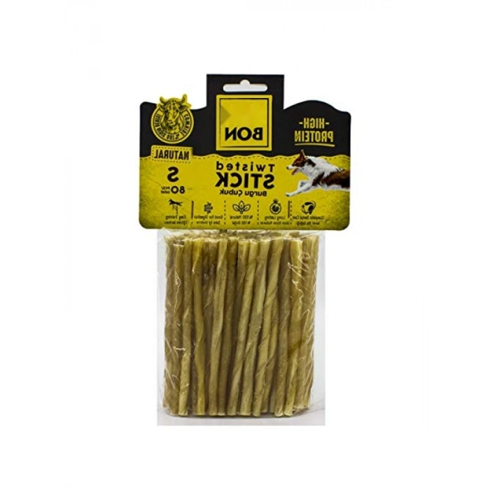 İnce Burgu Çubuk, Gerçek Deri, 80 Adet, Doğal