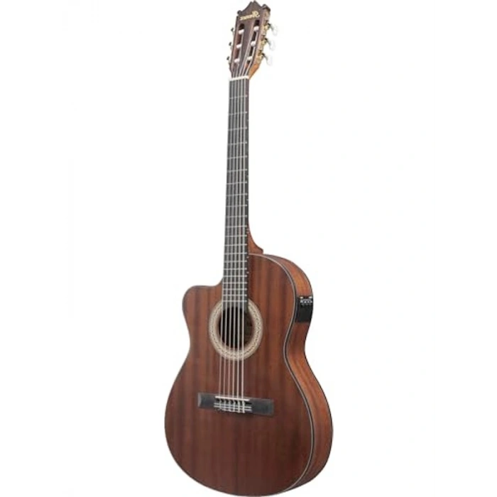 İnce Kasa Elektro Klasik Gitar, Doğal Ahşap Görünüm