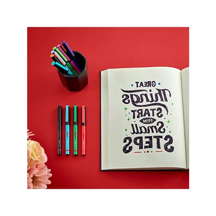 İnce Keçe Uçlu Kalem Seti, 0.4 mm, 4 Canlı Renk Seçeneği