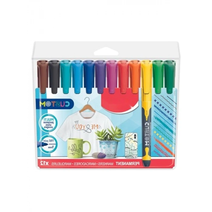 İnce Uçlu 12li Permanent Marker Seti