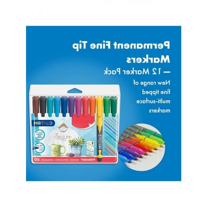 İnce Uçlu 12li Permanent Marker Seti