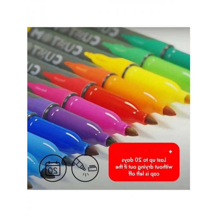 İnce Uçlu 12li Permanent Marker Seti