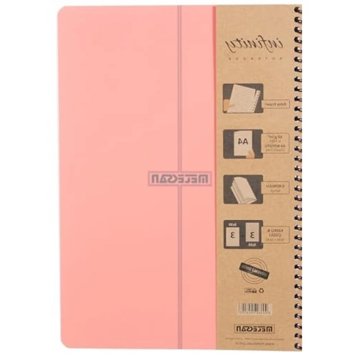 Infinity Pastel Serisi Spiralli Defter - A4, 180 Yaprak