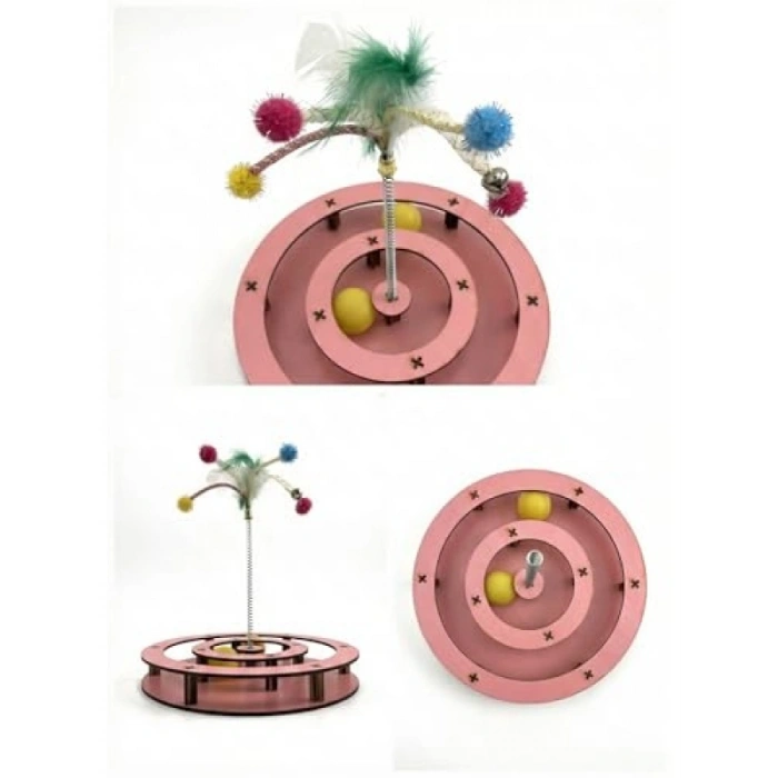 İnteraktif Kedi Oyuncağı, Hareketli Tüylü Döner Top