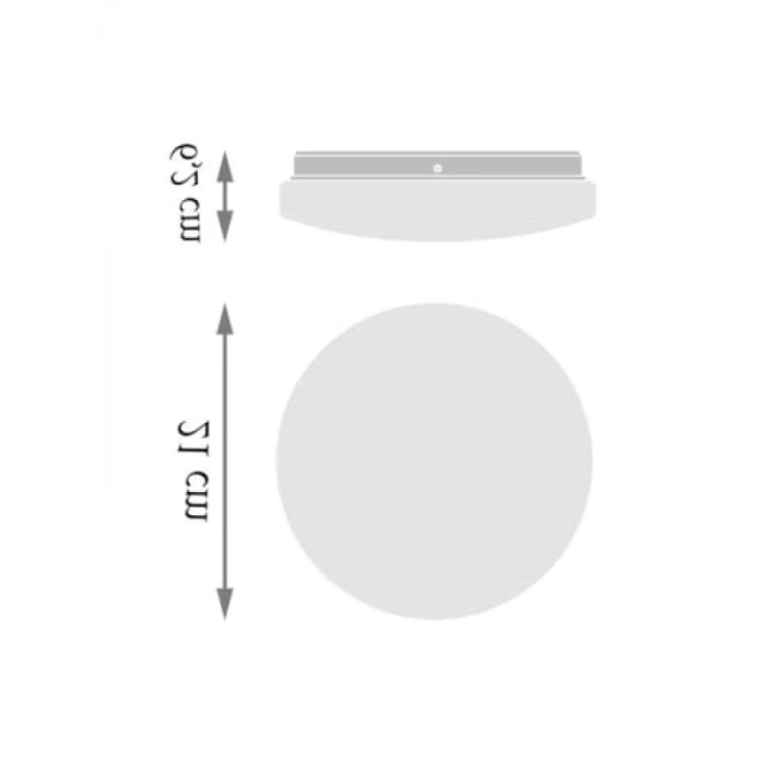 IP44 Sıcak Sarı Işık LED Plafonyer 12W