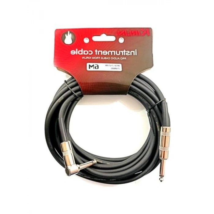 IPCV-242B-6M-BK Enstrüman Gitar Kablosu L Açılı Kablo 6 Metre