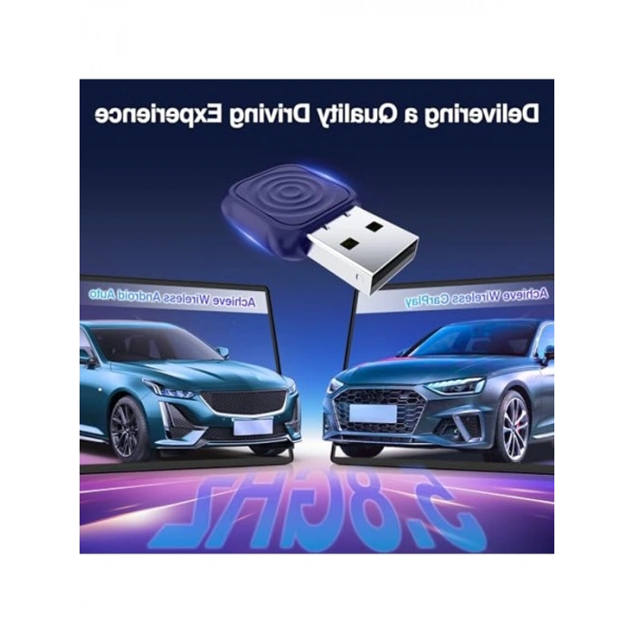 iPhone için Mini Ultra CarPlay Kablosuz Adaptör, Kablosuz Android Otomatik Adaptör, Kablolu Kablosuz CarPlay ve Android Auto, Tak ve Çalıştır Kurulumu, 2016+ Otomobillerle Uyumlu