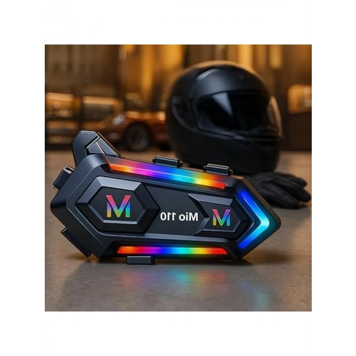 IPX6 Kask Intercom Motosiklet Bluetooth Kulaklık, Mioji 110 RGB