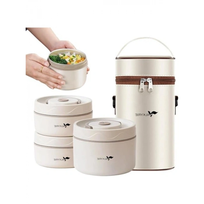 Isı Yalıtımlı Yemek Kabı Seti, 304 Çelik, 2 x 420ml + 550ml