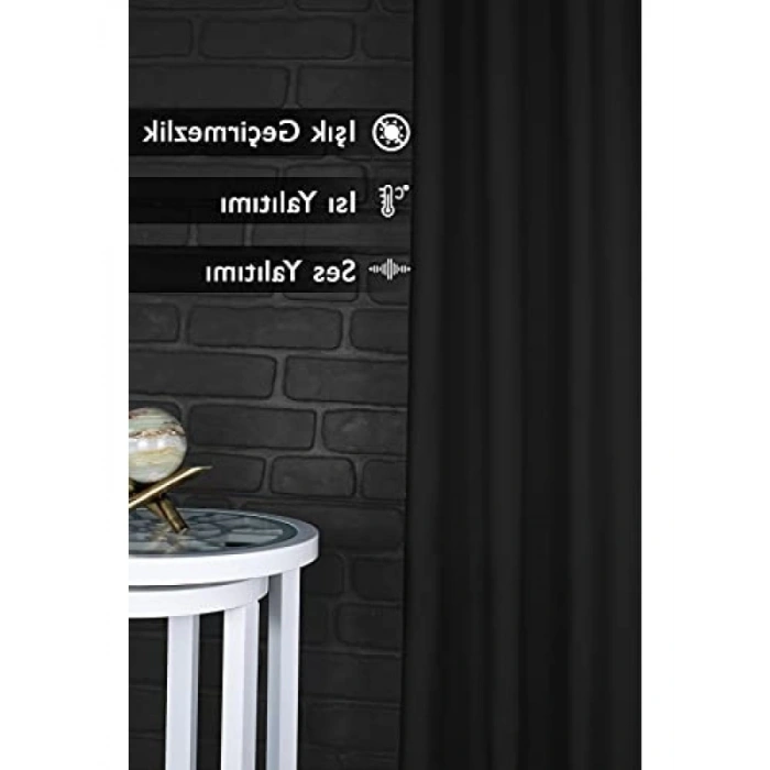 Işık Geçirmez Fon Perde – Siyah, 150x250 cm