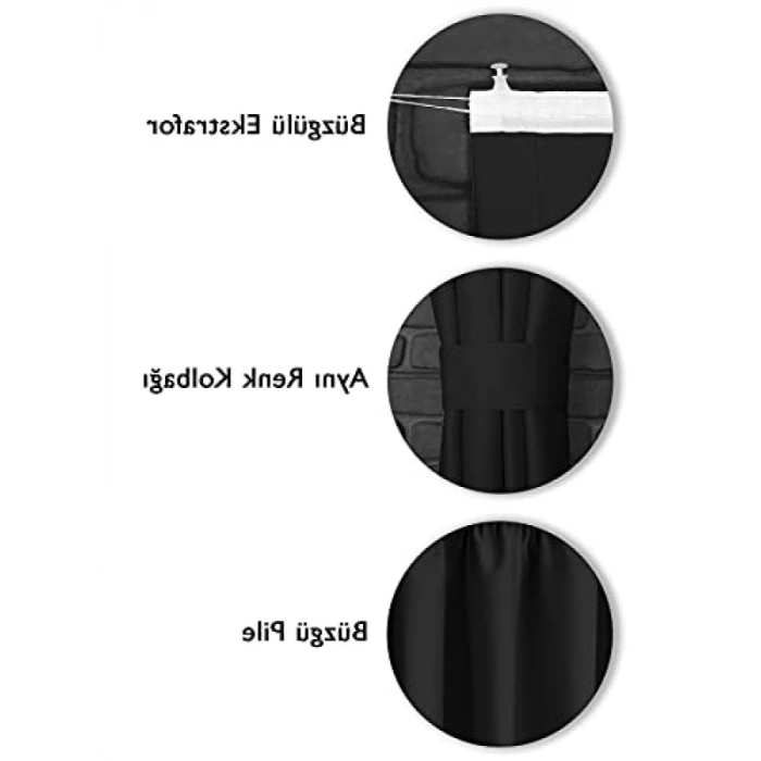 Işık Geçirmez Fon Perde – Siyah, 150x250 cm