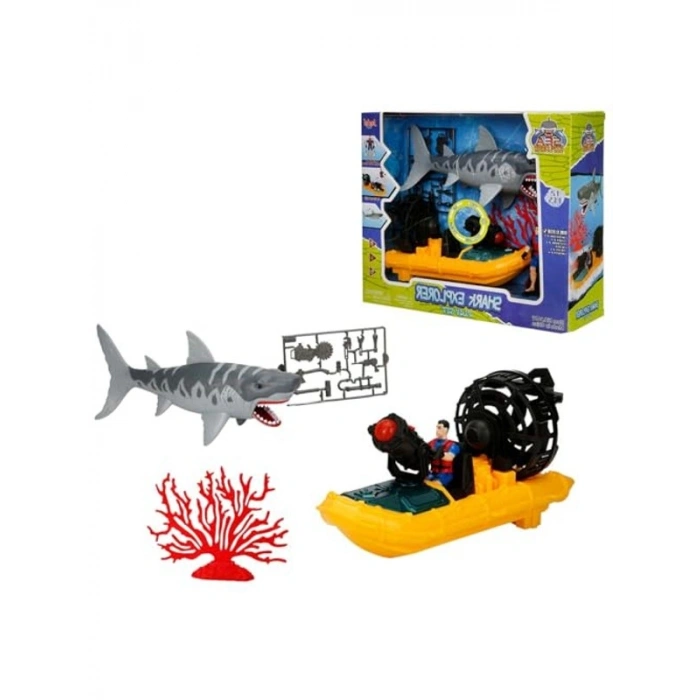 Işıklı 12 Parça Shark Explorer Oyun Seti, Eğlenceli Macera
